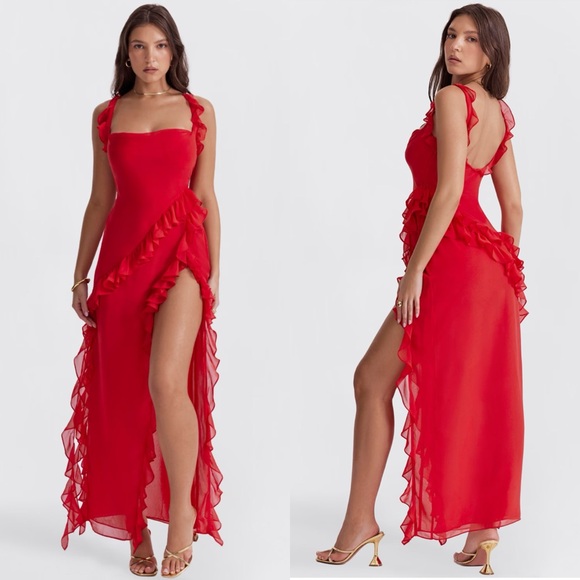House of CB Red Ruffle Maxi Dress - Picture 5 of 16